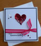 Jewelled Heart Wedding Anniversary Card - 40th, Ruby Anniversary