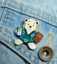 Backpacker Bear Pin, Handmade Travel Gift, Teddy Bear Brooch For Traveller - Image 3