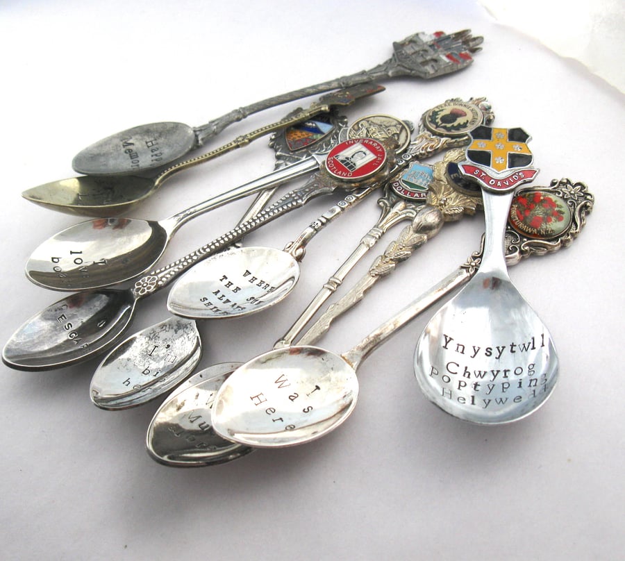 Post-Truth Souvenir Spoons, Handstamped Coffeespoons, Beautiful Bundle