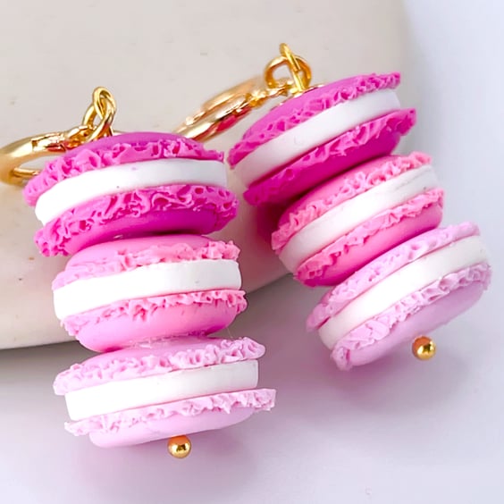 Pink Macaron Earrings – Cute Handmade Jewellery for Food Lovers