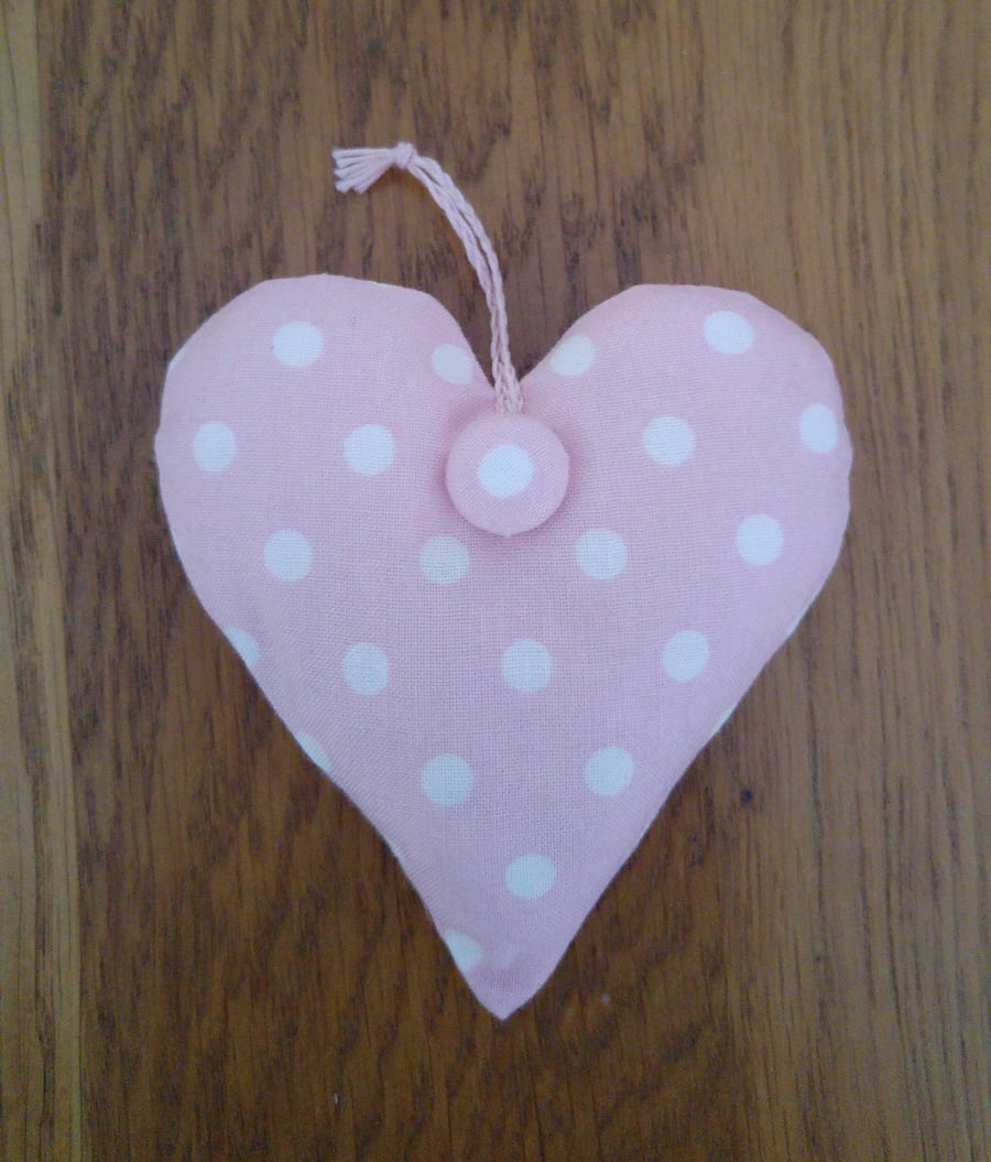 Pink and White Spotty Lavender Heart