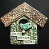 Home sweet home ceramic birdhouse decoration