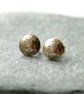 Sterling silver domed studs, hammered silver circle studs, silver circle earring - Image 6