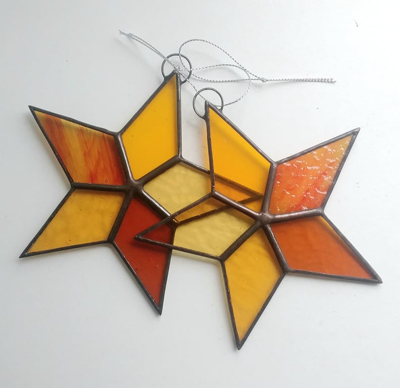 Stained Glass Star - Amber