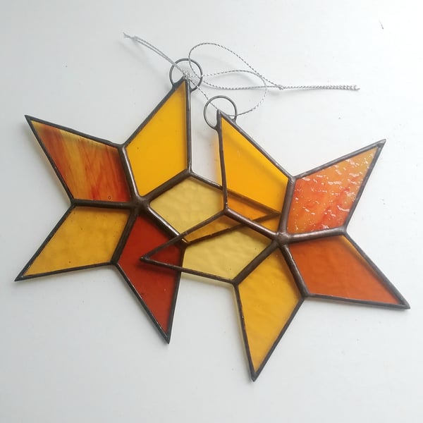 Stained Glass Star - Amber