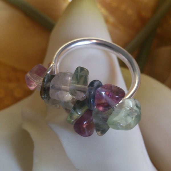 Fluorite elasticated ring
