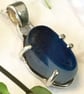 Rare Glowing Cobalt Blue Seaham Sea Glass Sterling Silver Claw Pendant - Image 5