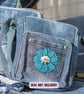 Flower Brooch,Turquoise Flower, Daisy, Flower Badge - Image 6