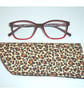 Leopard Print Glasses Case Sleeve Soft Animal Black Brown - Image 2