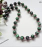 Designer Ruby Zoisite & African Faceted Ruby Sterling Silver Necklace - Image 3