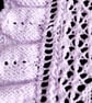Hand Knitted Lilac Baby Shawl with Heart Lace and Ruffle Edge - Image 6