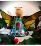 Large: Turquoise Tin Angel Christmas tree topper - Image 1