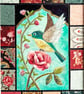 Mixed media birds and blooms artwork, gift for bird lover, bird painting - Image 3