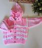 Designer Baby Girls Hooded Jacket Hand Knitted  9 - 18 months size - Image 3