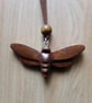 Hand Carved wooden Moth Necklace, Pendant  - Image 1