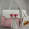 Handmade Gift Box Bag Baby Bee Pink Polka Dot Handbag Style - Keepsake Box