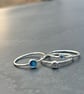 Rainbow Moonstone Stack Ring, silver stack ring, enamel ring, enamel stack ring, - Image 7