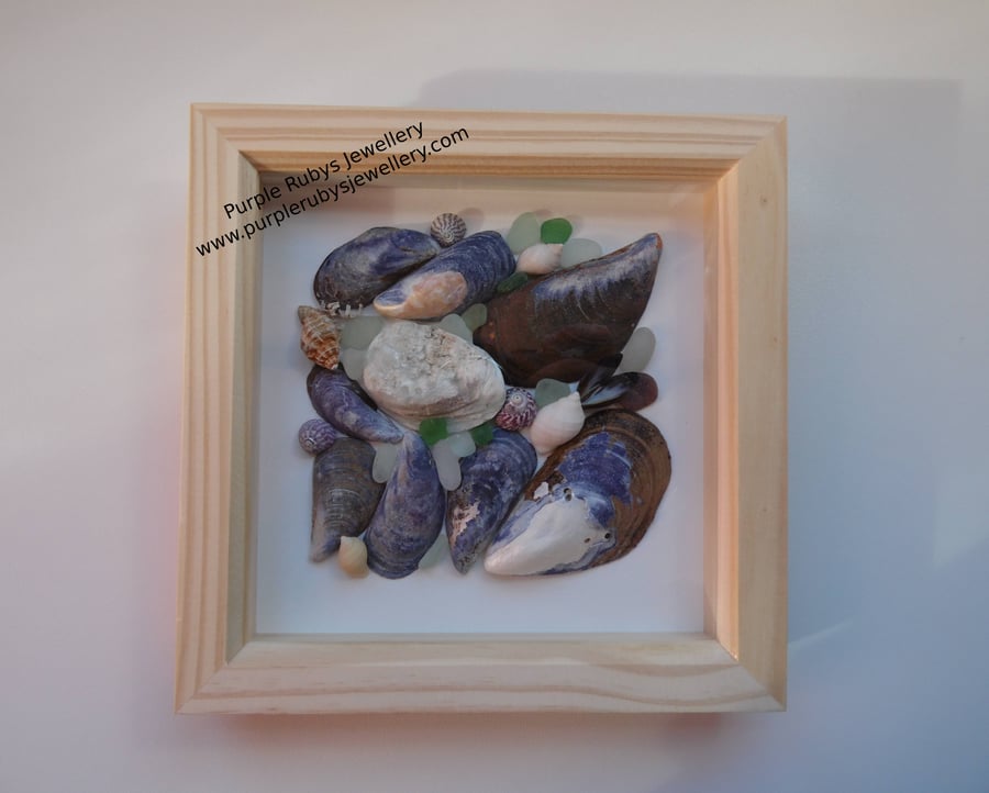 Mosaic Colours of Cornwall Sea Glass & Shell Picture P148