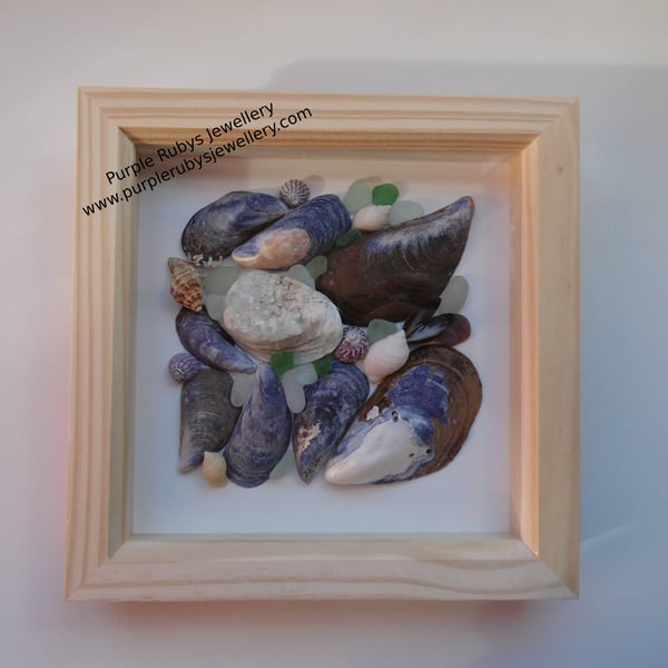 Mosaic Colours of Cornwall Sea Glass & Shell Picture P148