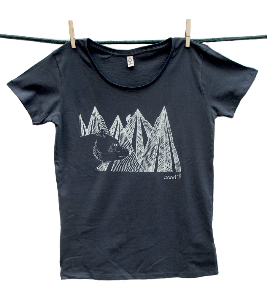 Organic Womens 'Mountain bear' T-shirt