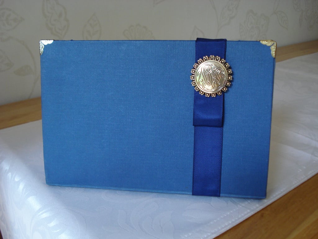Blue Clutch Bag Made And Recycled From A Book By Alec Waugh (R458)