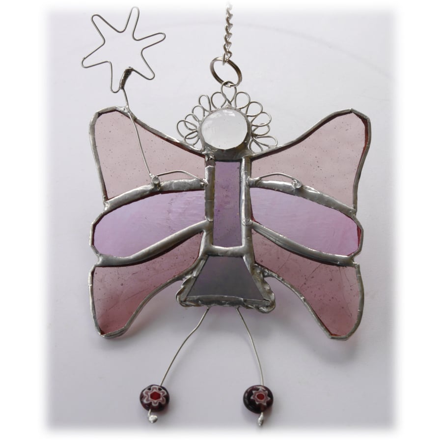 Fairy Angel Suncatcher Stained Glass Lilac 026