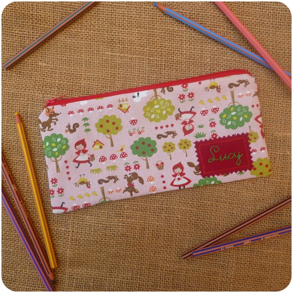 Personalised Red Riding Hood Pencil Case (SKU00588)