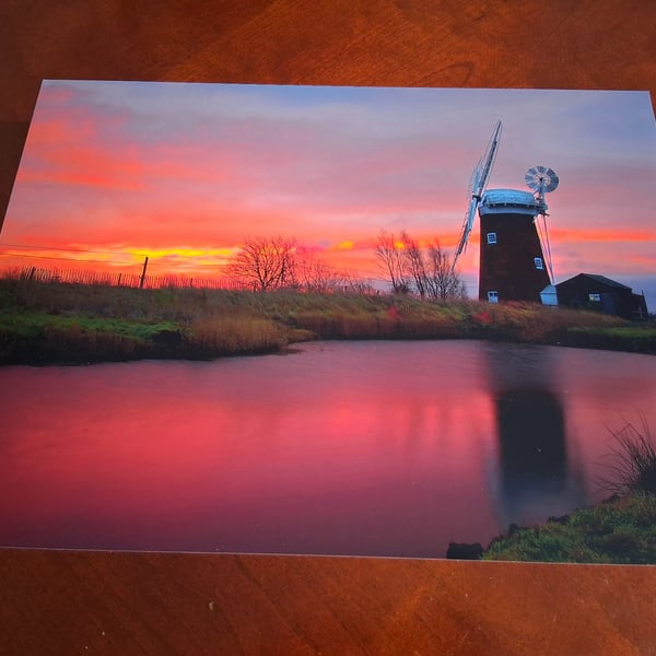 SUNSET IN NORFOLK PHOTOGRAPH 16x12
