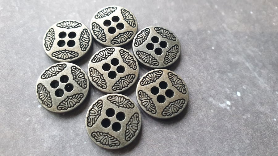 916" 15mm 24L Vintage designer buttons Antique verde VERY RARE