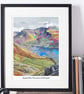 A3 Framed (choice of colours) Scafell Pike Lake District Art Print
