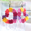 Microcrochet Florals Heart Shape Earrings 