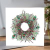 Peacock Wreath Christmas card