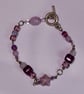Handmade Lavender & Violet Glass Bead Charm Bracelet