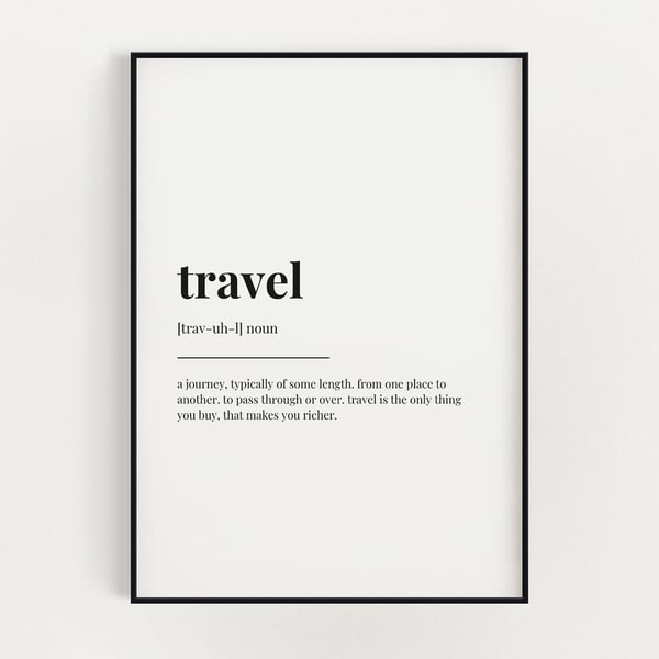 Travel Definition Print
