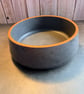 Handcrafted Jesmonite Bowl – Charcoal & Terracotta Edge - Image 2