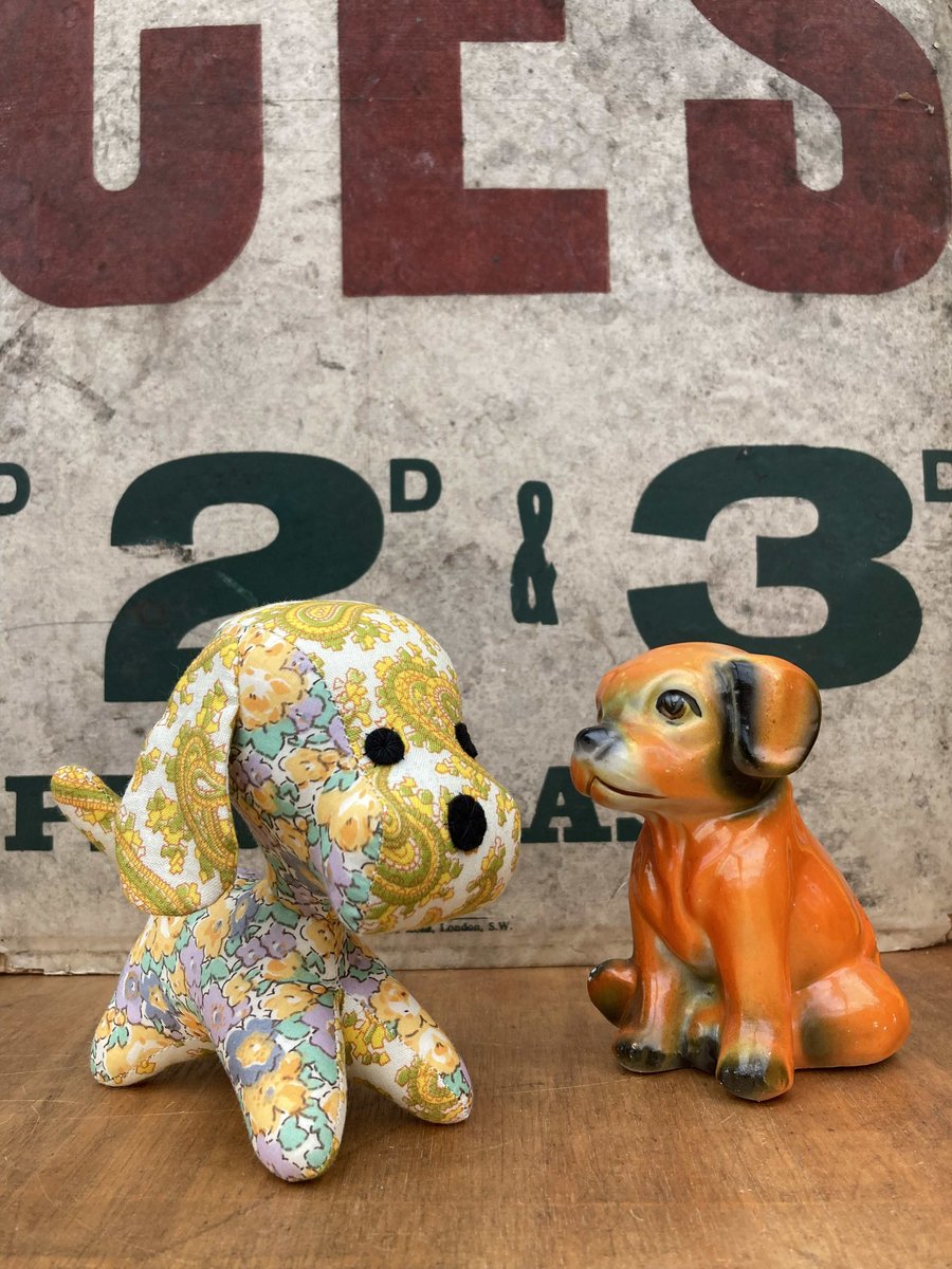 Bobbo Doggo the Vintage Fabric Pup (yellow)