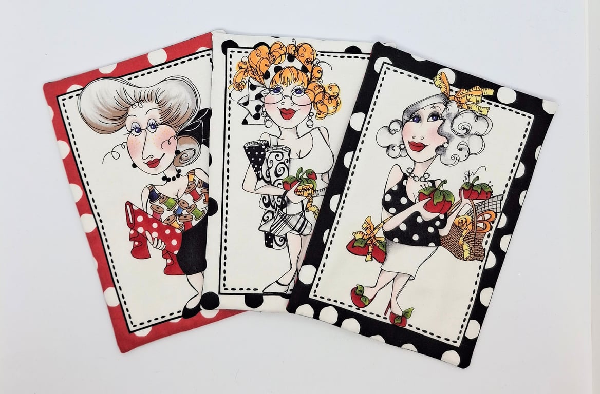 Ladies Mug Rug Coasters Set3