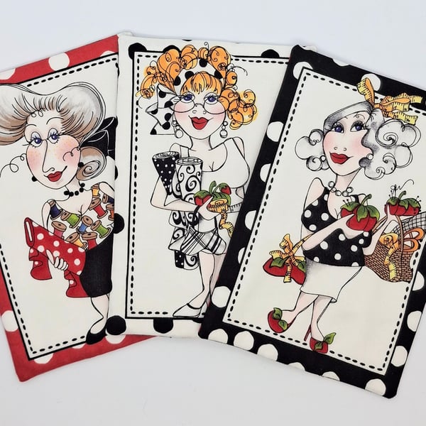 Ladies Mug Rug Coasters Set3