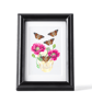 A4 Skull with Poppies & Butterflies Digital Print - Image 4