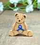 Colon Bowel Cancer Awareness Bear Badge, Handmade Teddy Support Brooch - Image 1