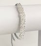 Unisex Sterling Silver Woven Slider Chainmaille Bracelet  - Image 1