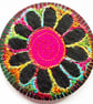 Badge 58mm Multicoloured Flower Textile Badge 