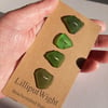 Set of four green sea glass buttons