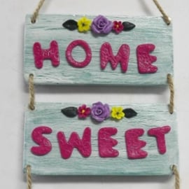 Rustic Home Sweet Home wall plaque, Choose Your Colour.