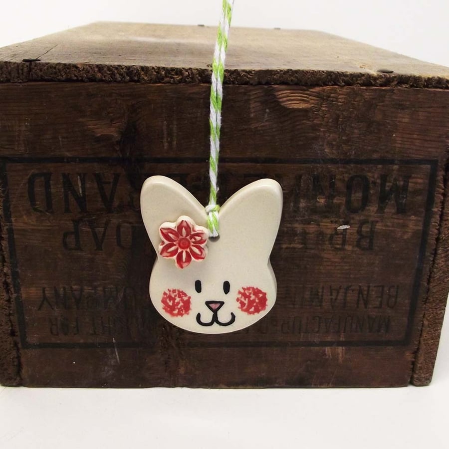 Pottery Bunny decoration  Rabbit Easter