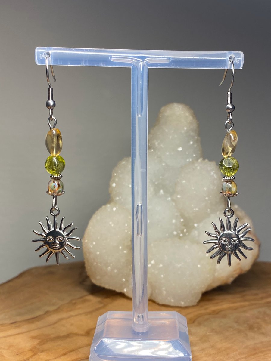 Amanda - Citrine & Sun Earrings 