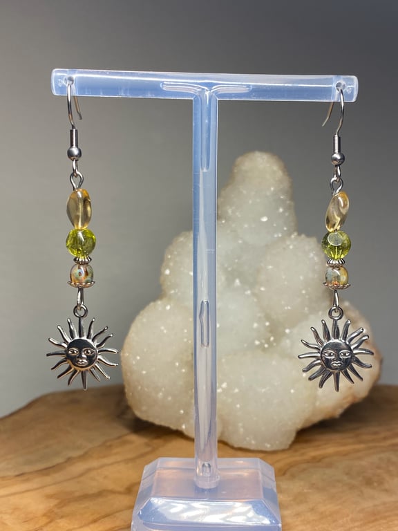 Amanda - Citrine & Sun Earrings 