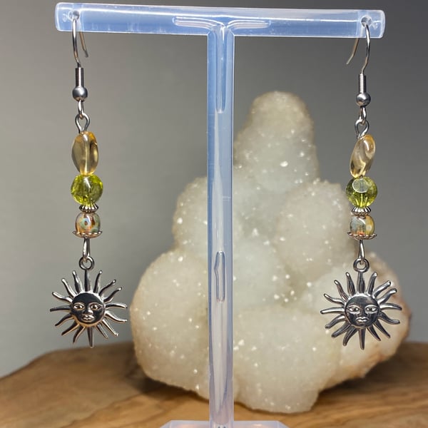 Amanda - Citrine & Sun Earrings 