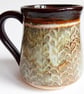 Mug Patterned Brown Glazed  - Hand Thrown Stoneware Ceramic Mug  - Image 2