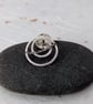 Sterling Silver Ring And Wire Lapel Pin – Handmade Geometric Brooch  - Image 1